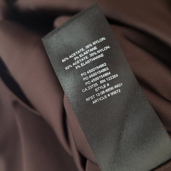 NEW Aritzia TEN Babaton Satin Pressure Dress 00 Racer Back Rich Mocha Brown 90s - Picture 7 of 12